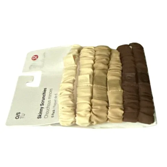 Lululemon Skinny Scrunchies 6 Pack O/S Neutral Tones Stretchy W9DB6S - Picture 4 of 7